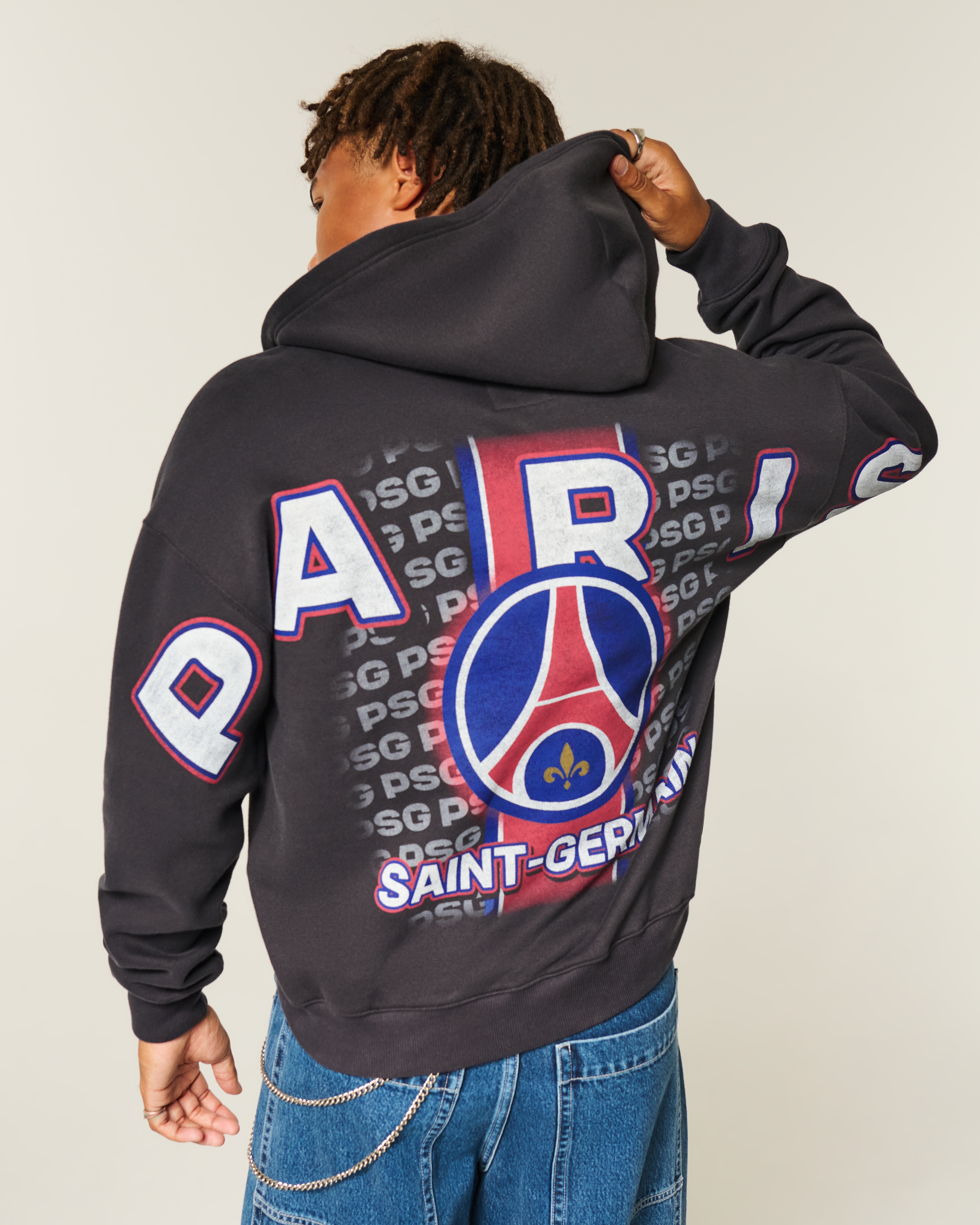 Hollister Paris Saint-Germain Graphic Zip-Up Hoodie at