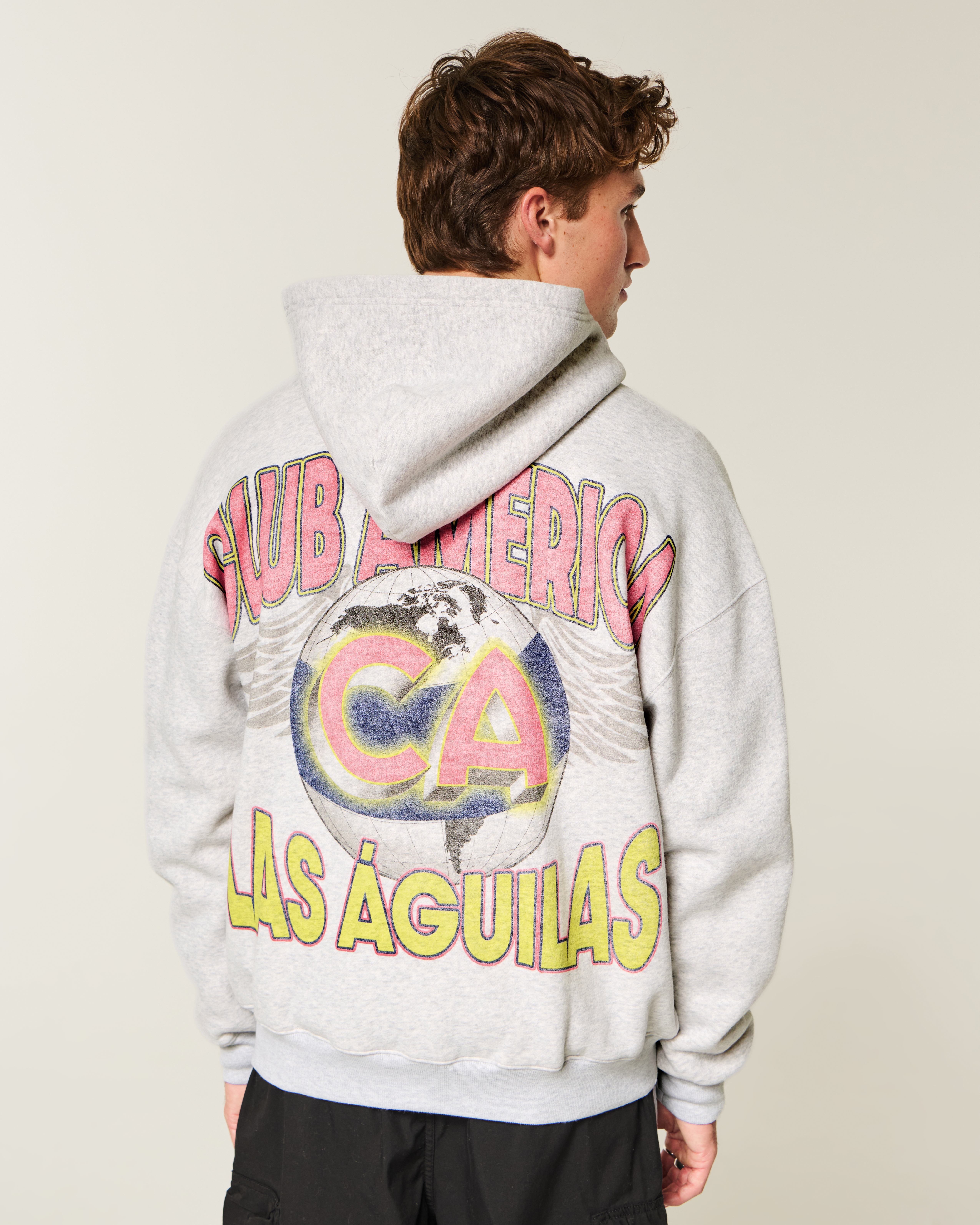 Boxy Zip-Up Club América Las Águilas Graphic Hoodie