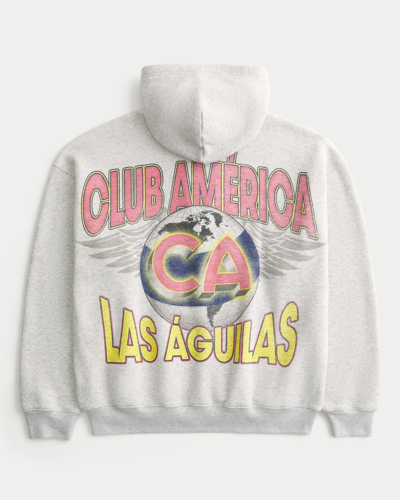 Men's Boxy Zip-Up Club América Las Águilas Graphic Hoodie | Men's