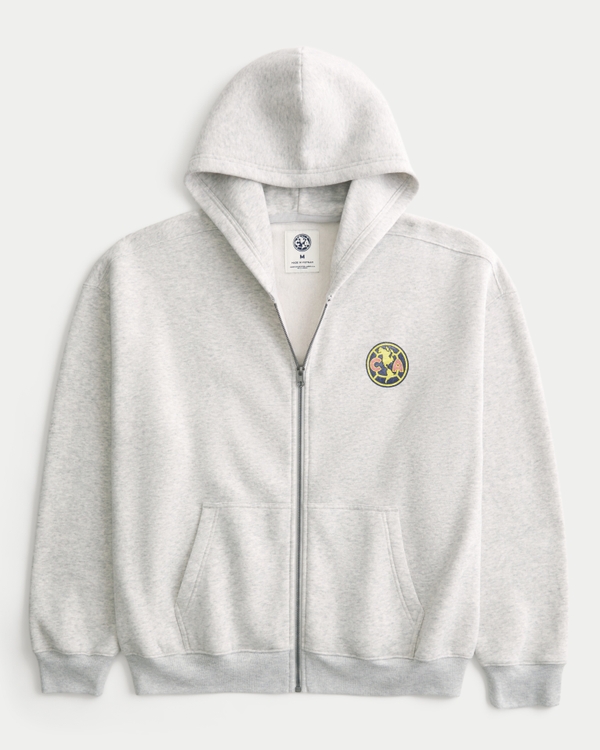 Men's Boxy Zip-Up Club América Las Águilas Graphic Hoodie | Men's