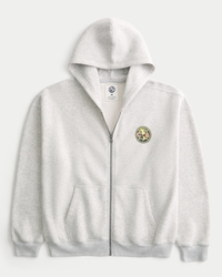 Men's Boxy Zip-Up Club América Las Águilas Graphic Hoodie | Men's