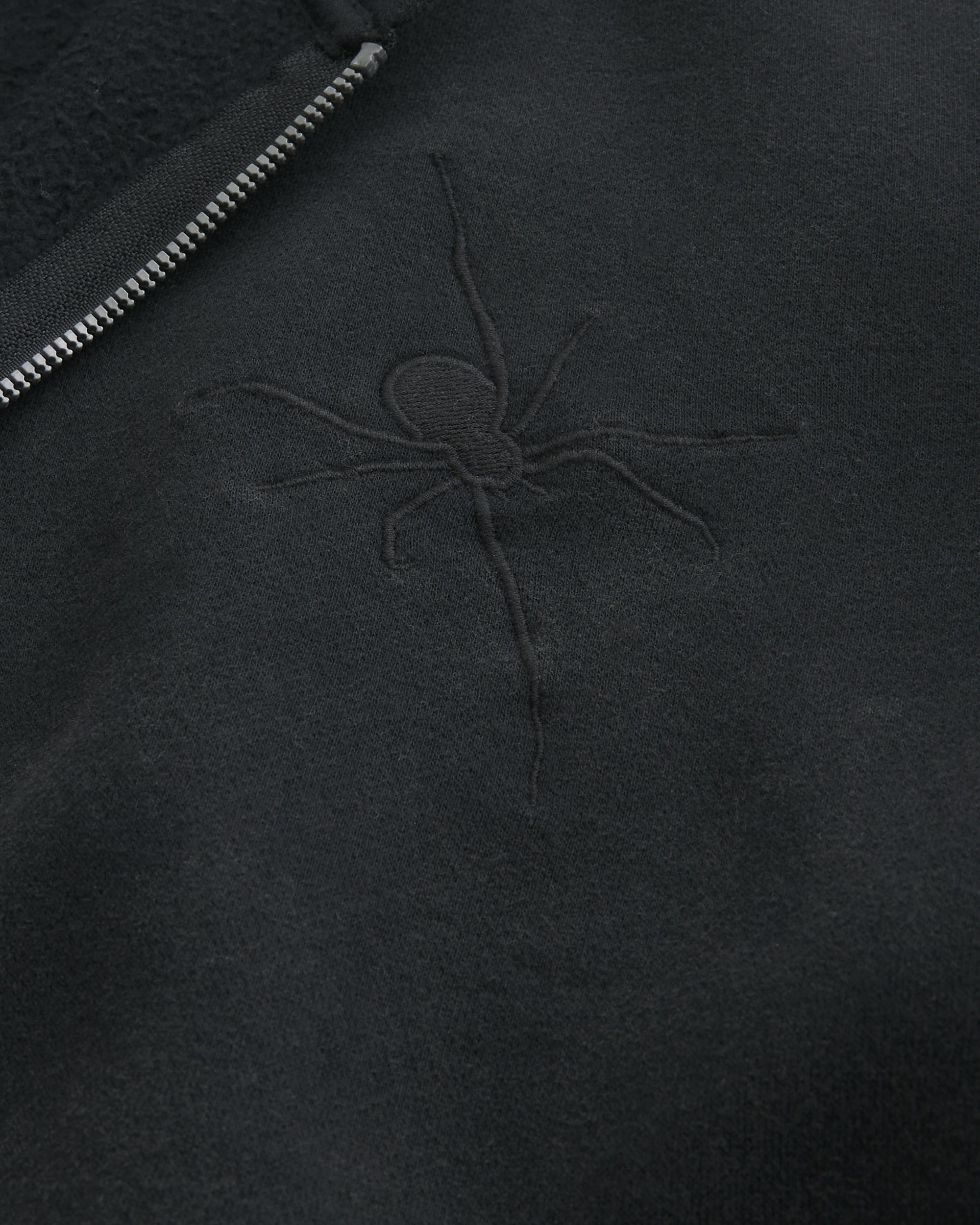 Boxy Zip-Up Spider Graphic Hoodie