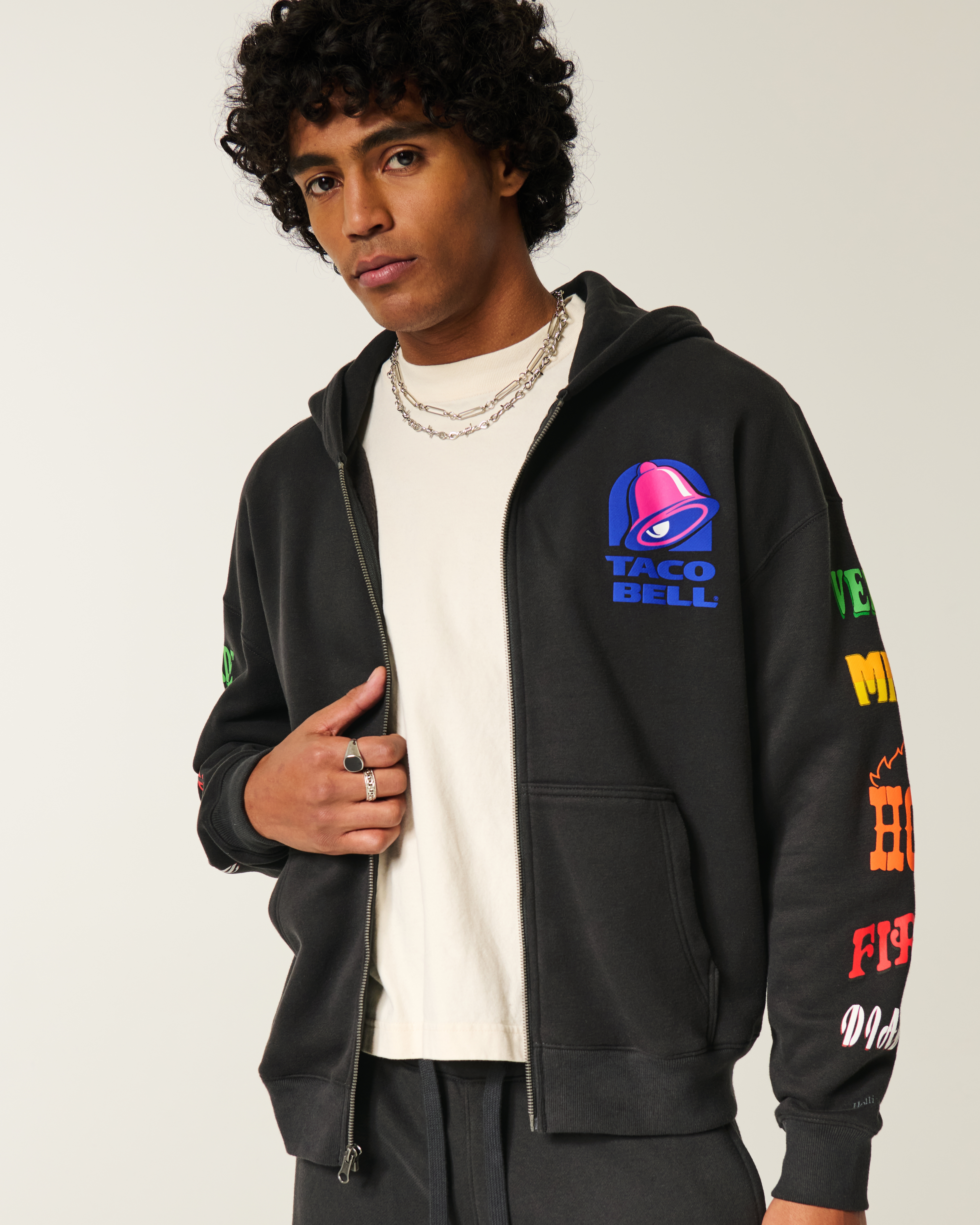 Hollister x Taco Bell Boxy Graphic Zip-Up Hoodie