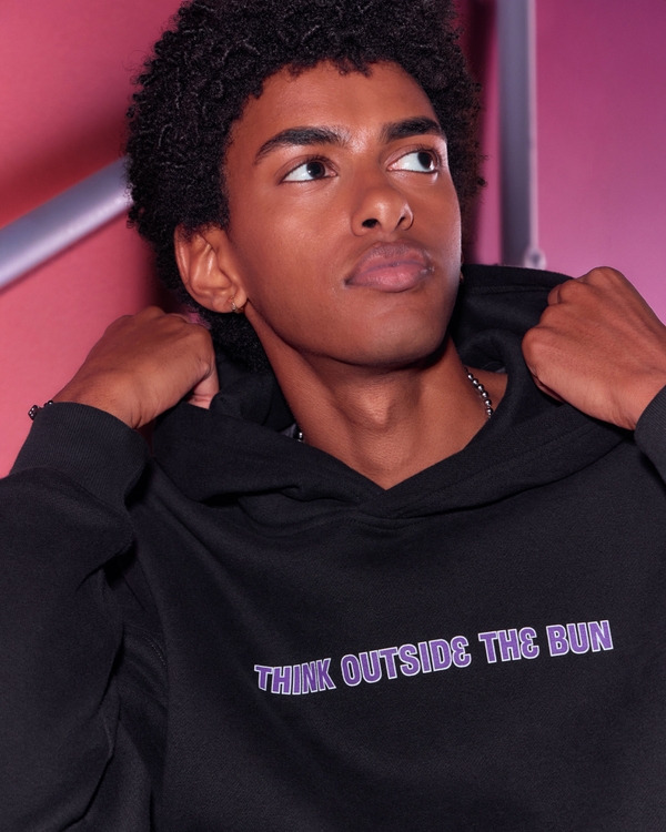 Hollister x Taco Bell Boxy Graphic Hoodie, Black view 2