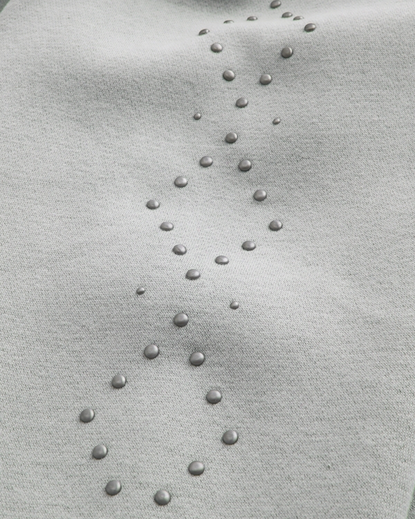 Rectangle Fit Studded Zip-Up Hoodie