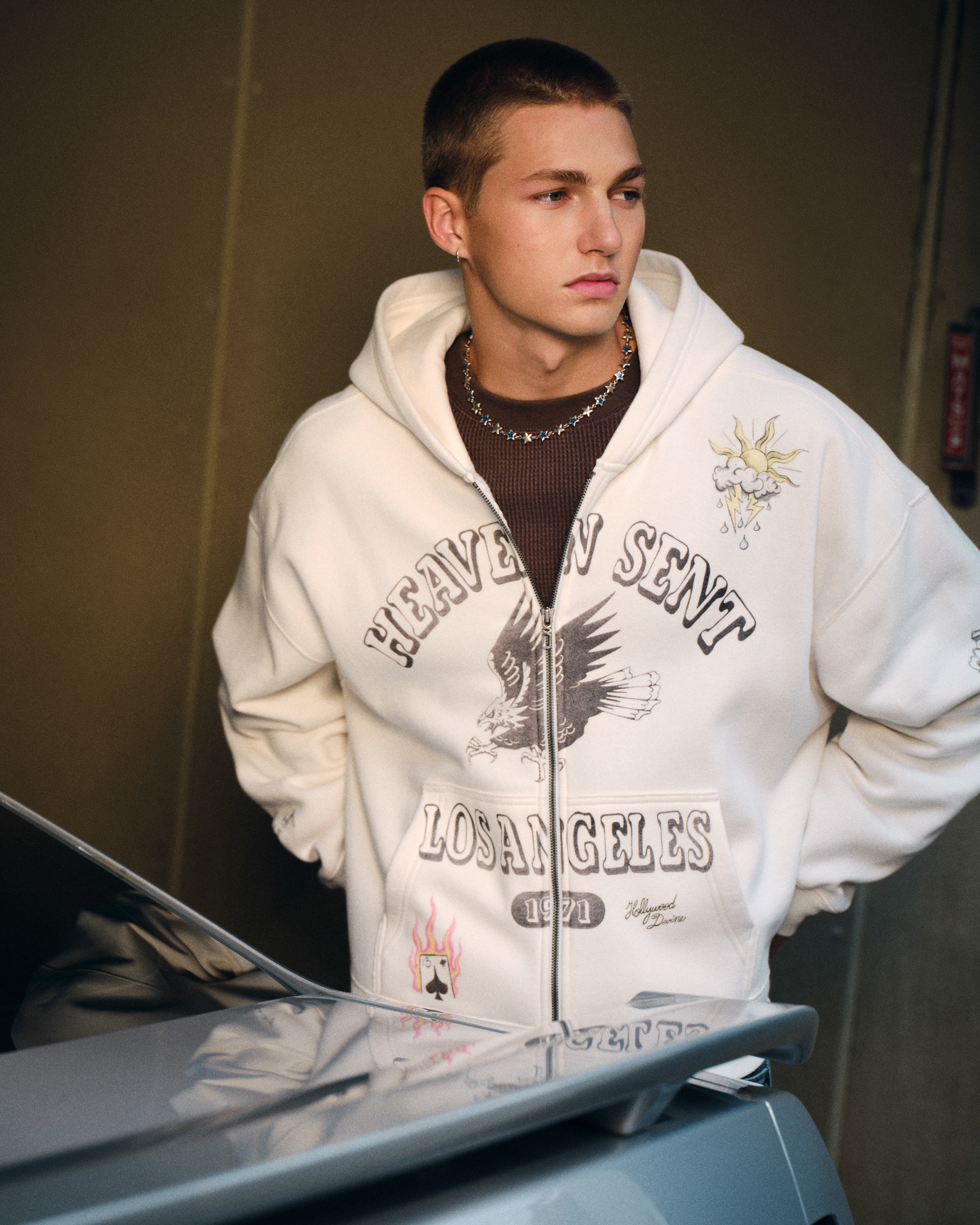 Rectangle Fit Los Angeles Graphic Zip-Up Hoodie