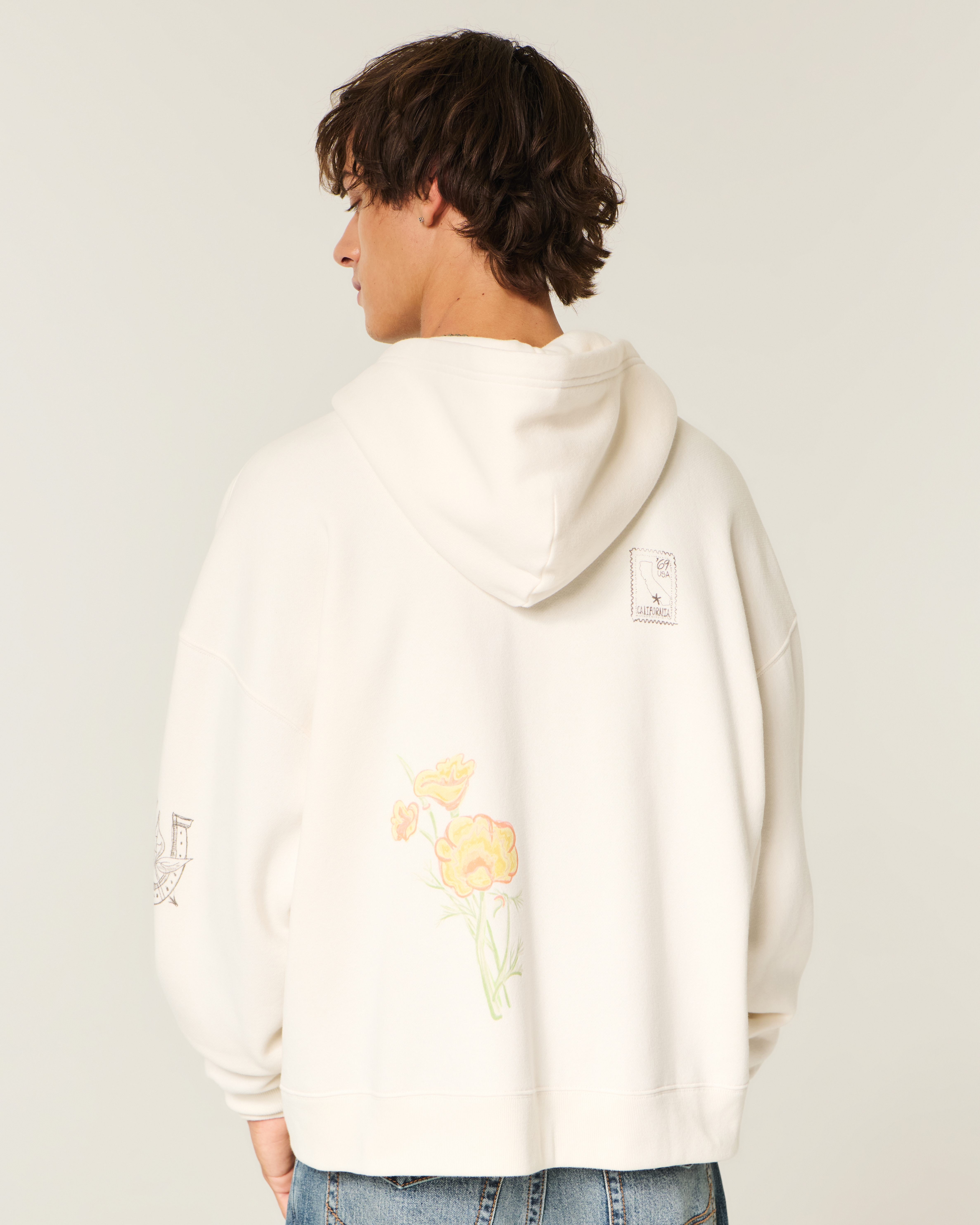 Rectangle Fit Los Angeles Graphic Zip-Up Hoodie