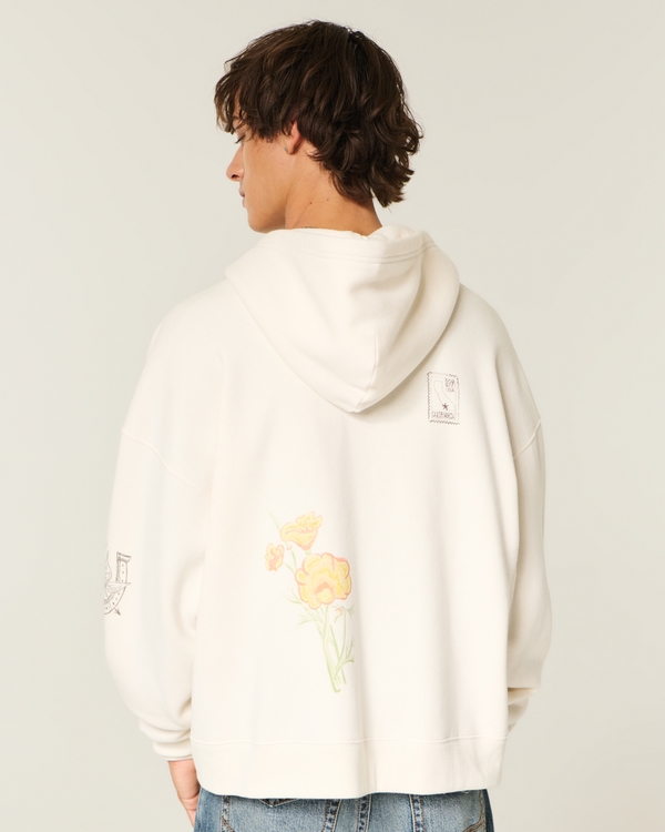 Los Angelesロサンゼルスグラフィックジップアップフーディー, Cream view 2