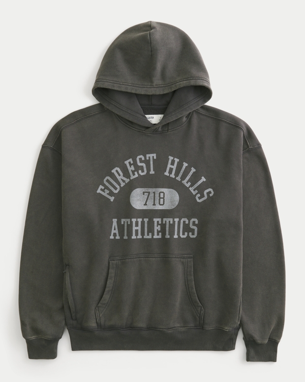 Boxy Forest Hills Athletics Graphic Hoodie
