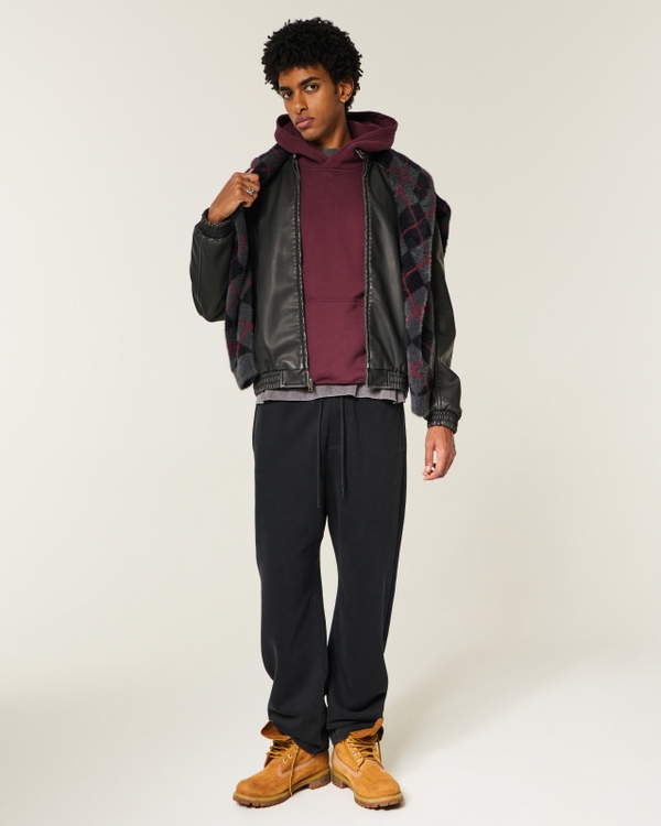 Boxy Hoodie, Burgundy view 2