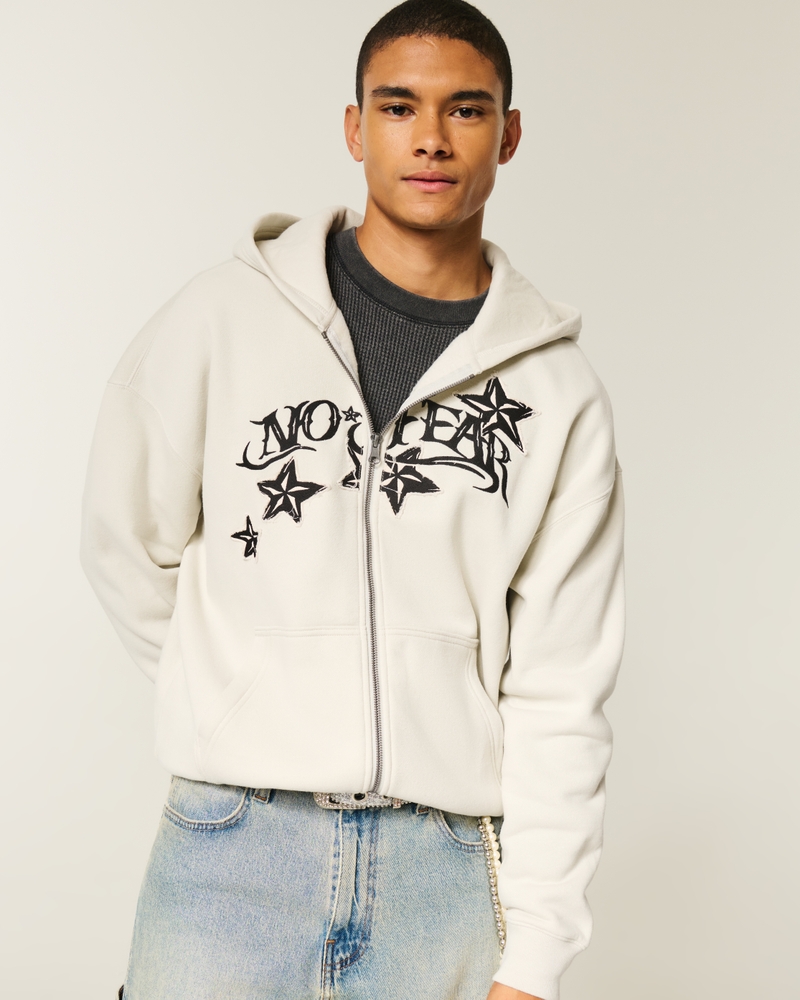 No Fear Graphic Zip-Up Hoodie