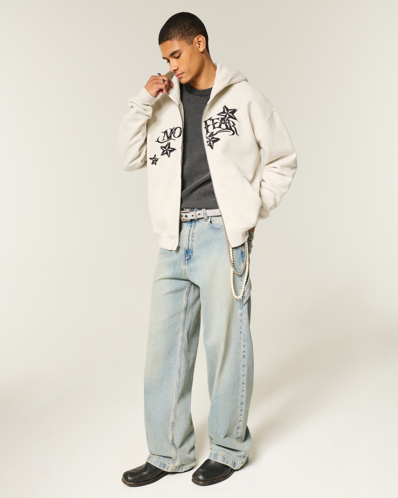 No Fear Graphic Zip-Up Hoodie