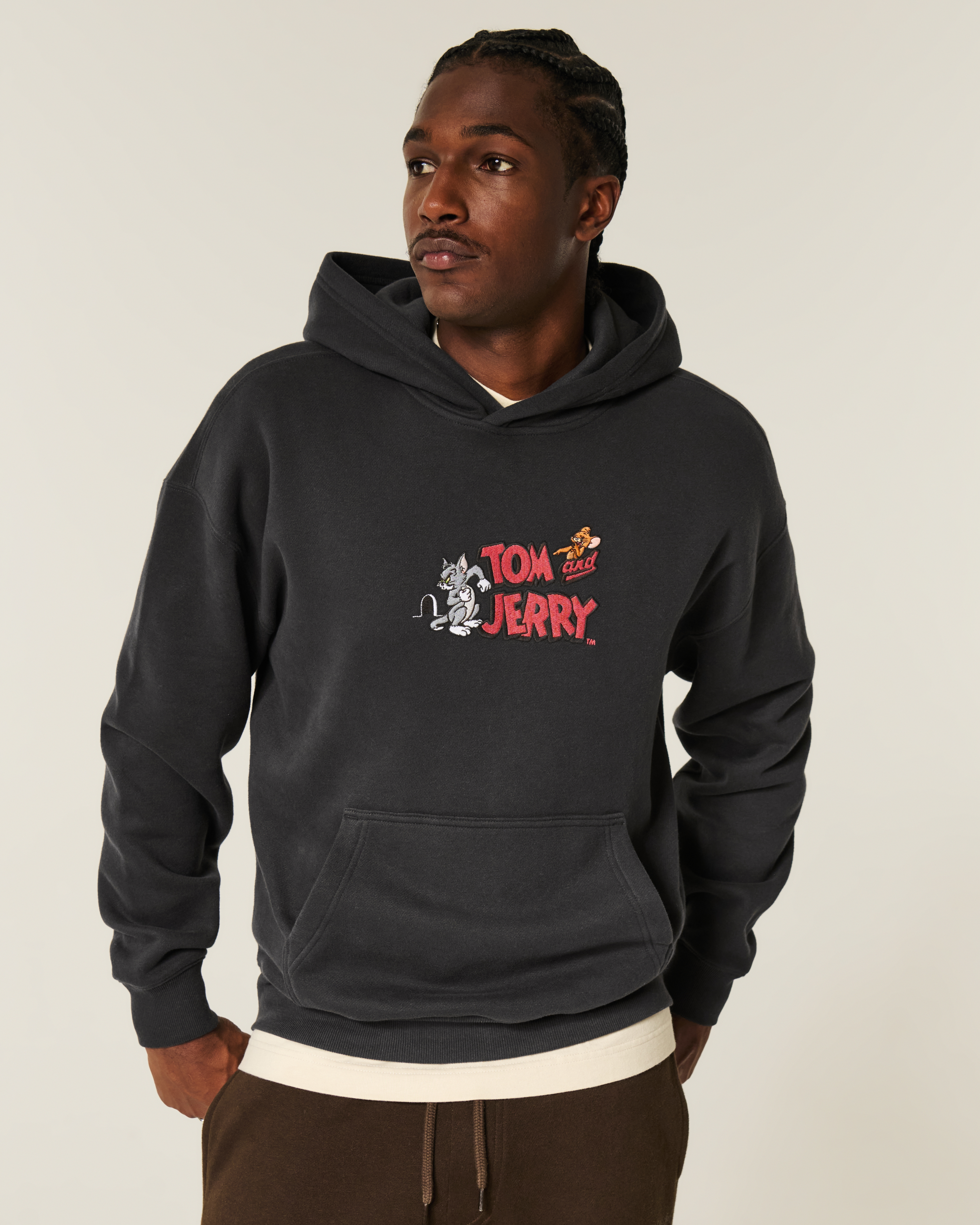 Boxy Tom and Jerry Graphic Hoodie