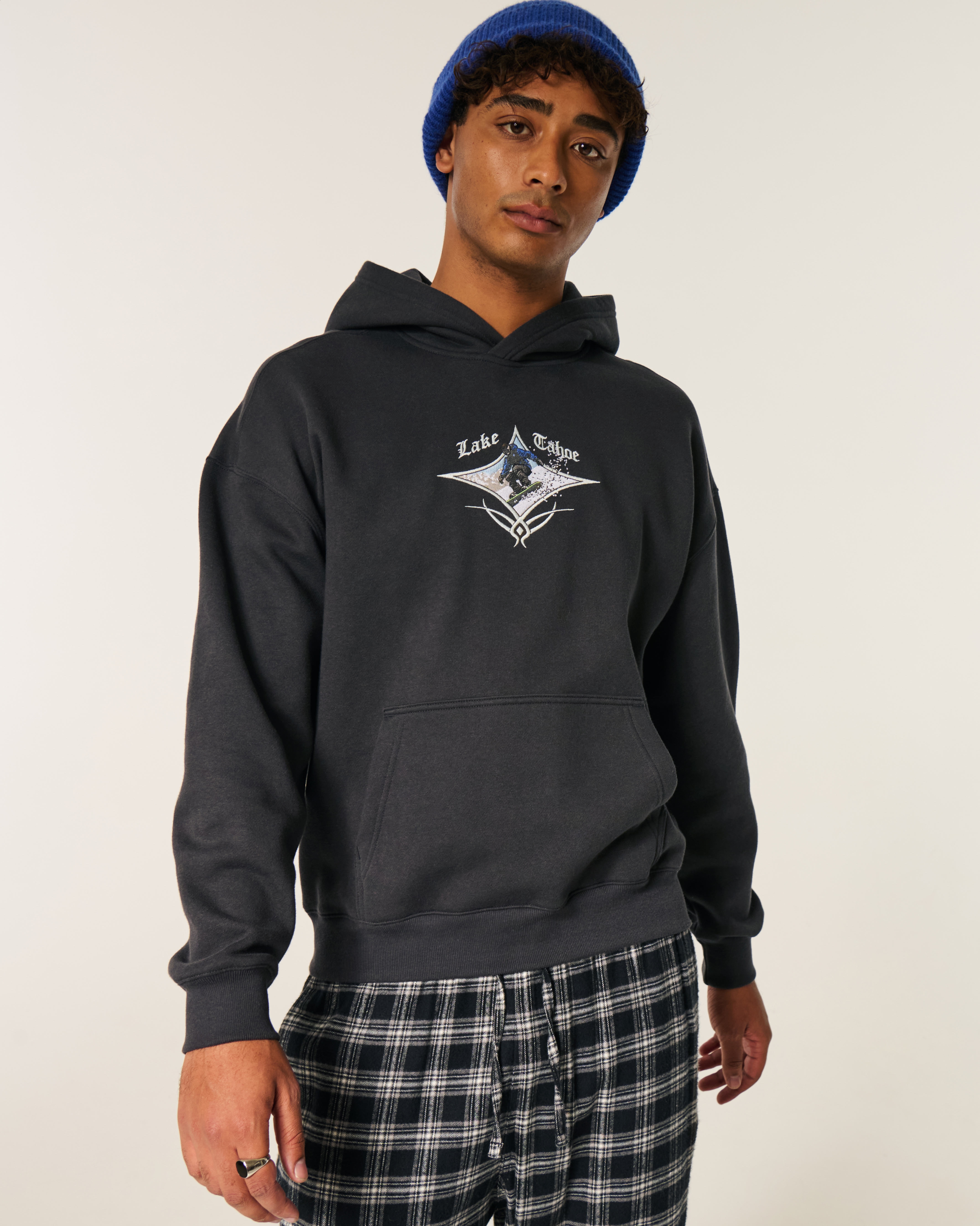 Boxy Lake Tahoe Snowboard Graphic Hoodie