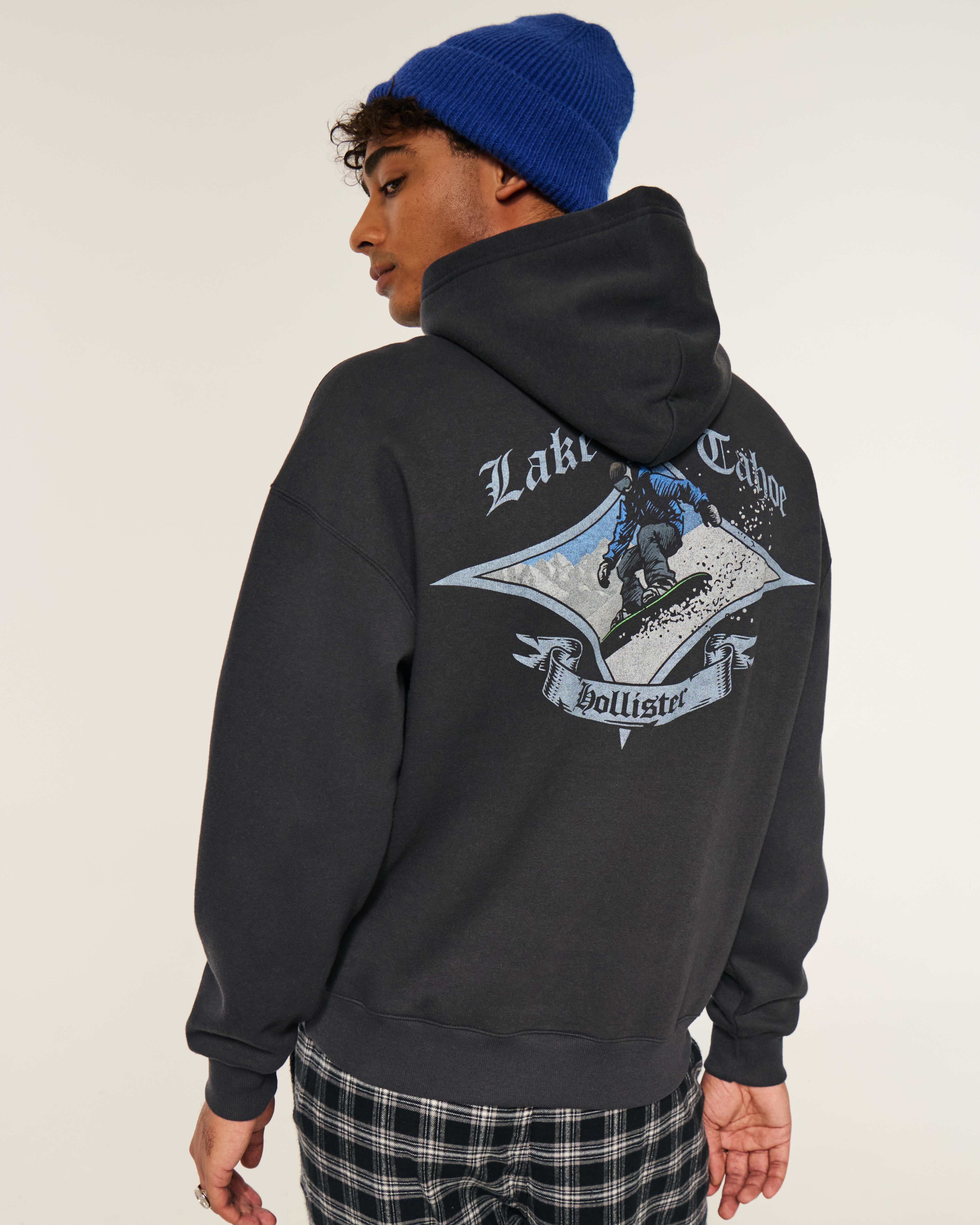 Boxy Lake Tahoe Snowboard Graphic Hoodie