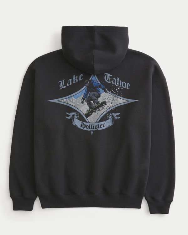 Boxy Lake Tahoe Snowboard Graphic Hoodie