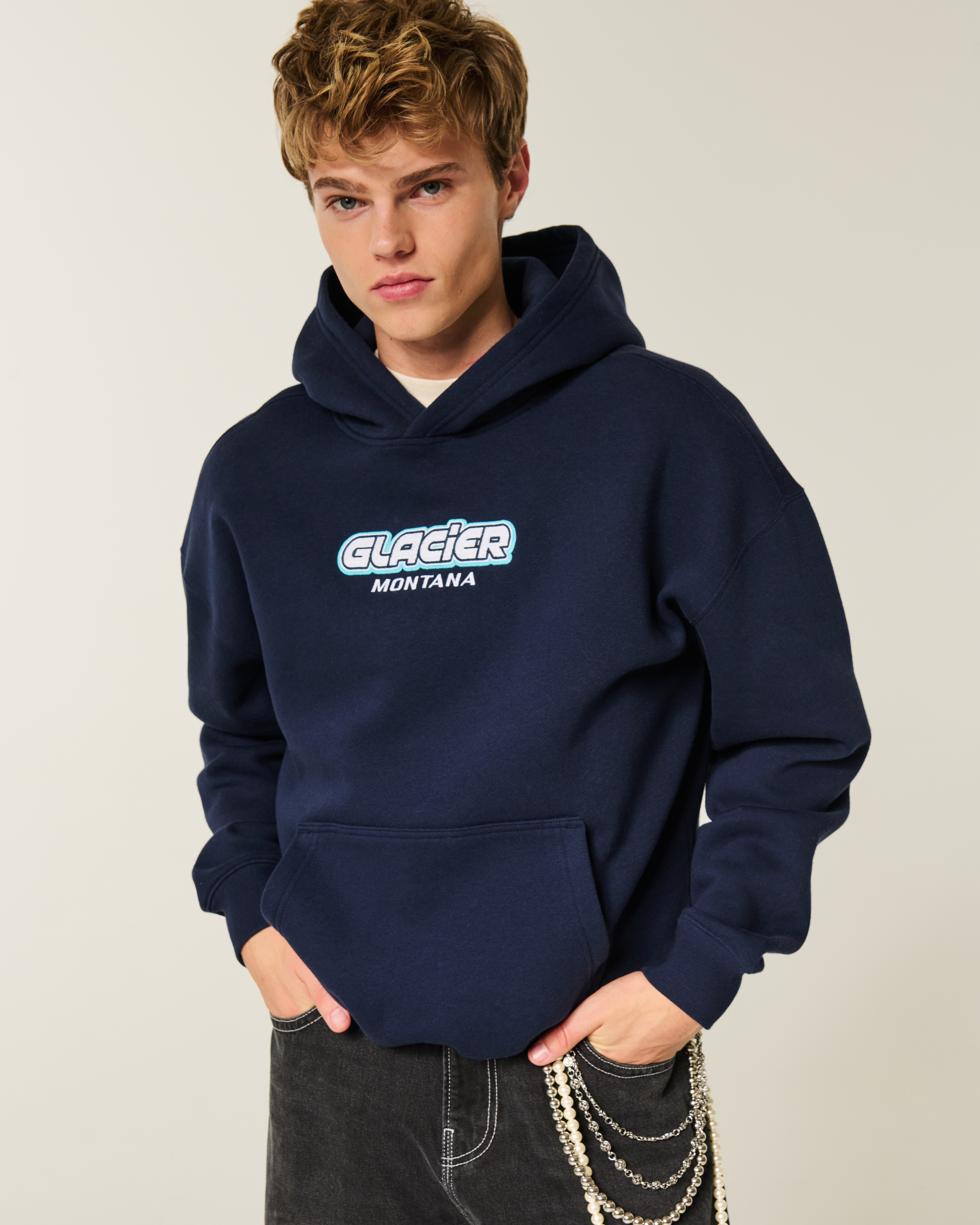 Boxy Glacier Montana Graphic Hoodie