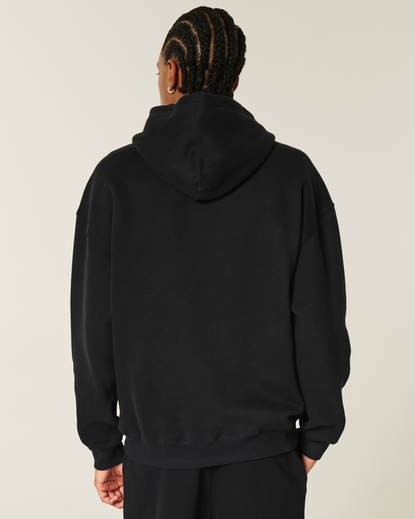 Boxy Star Detail Hoodie, Black view 2