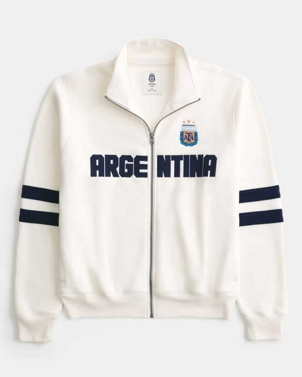 Argentina AFA Graphic Fleece Track Jacket, Cream view 1