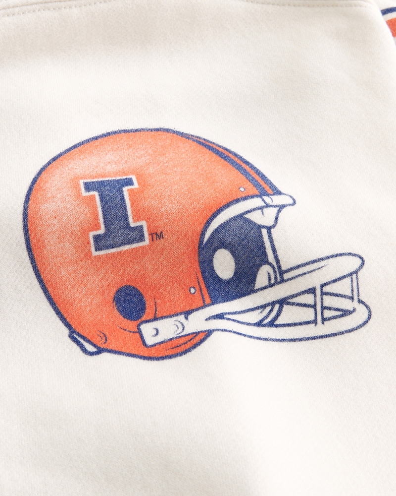 Boxy University of Illinois Fighting Illini Graphic Hoodie