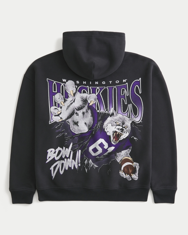 Boxy University of Washington Huskies Graphic Hoodie