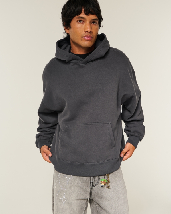 Rectangle Fit Hoodie, Dark Gray view 1