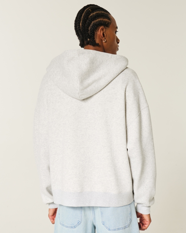 Rectangle Fit Zip-Up Hoodie, Light Heather Gray view 2