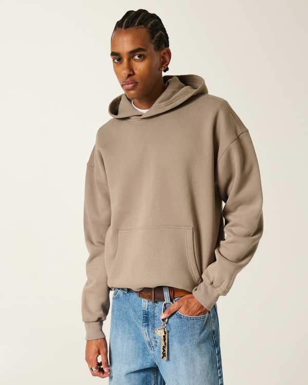 Boxy Hoodie, Tan view 1