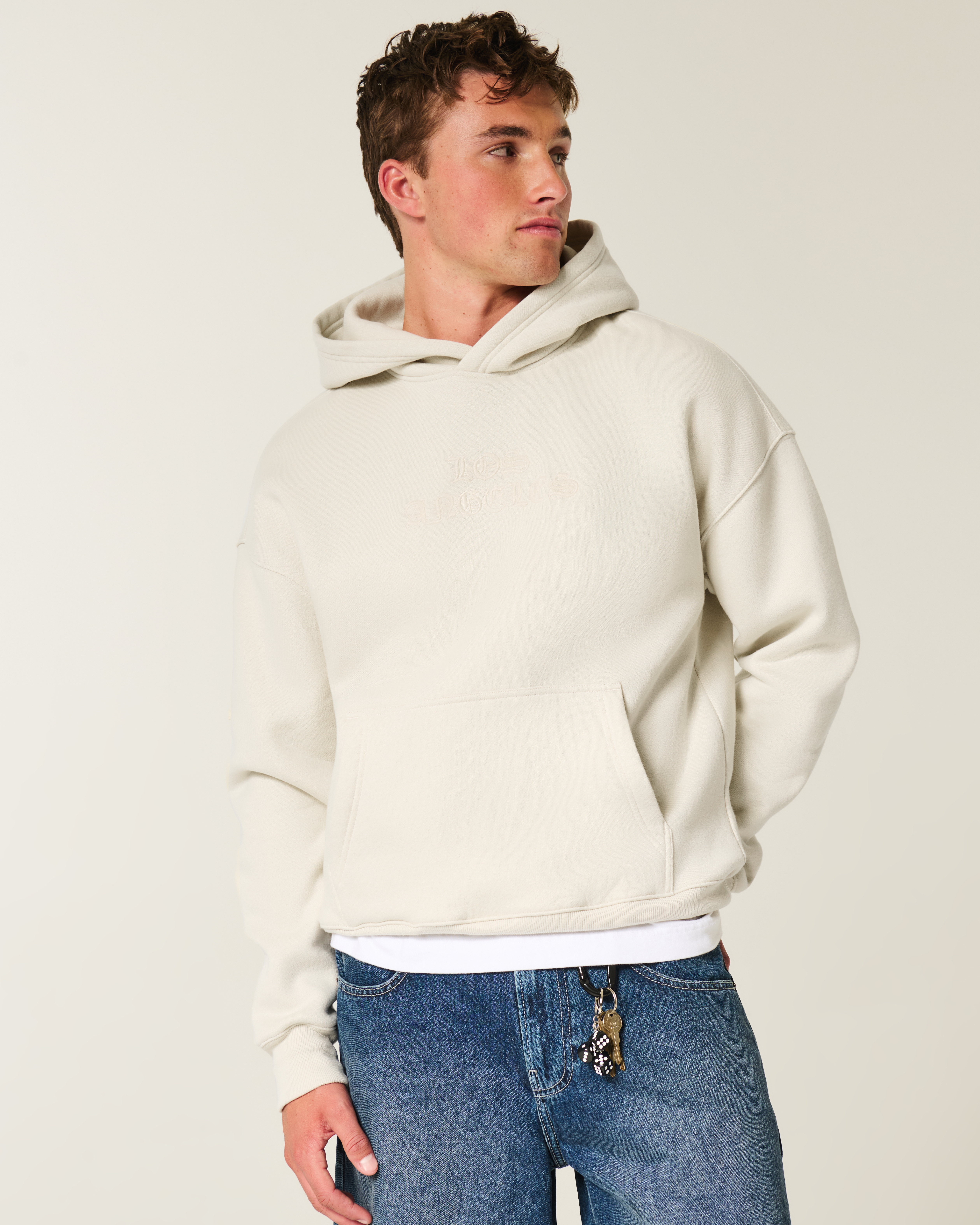 Boxy Los Angeles California Graphic Hoodie