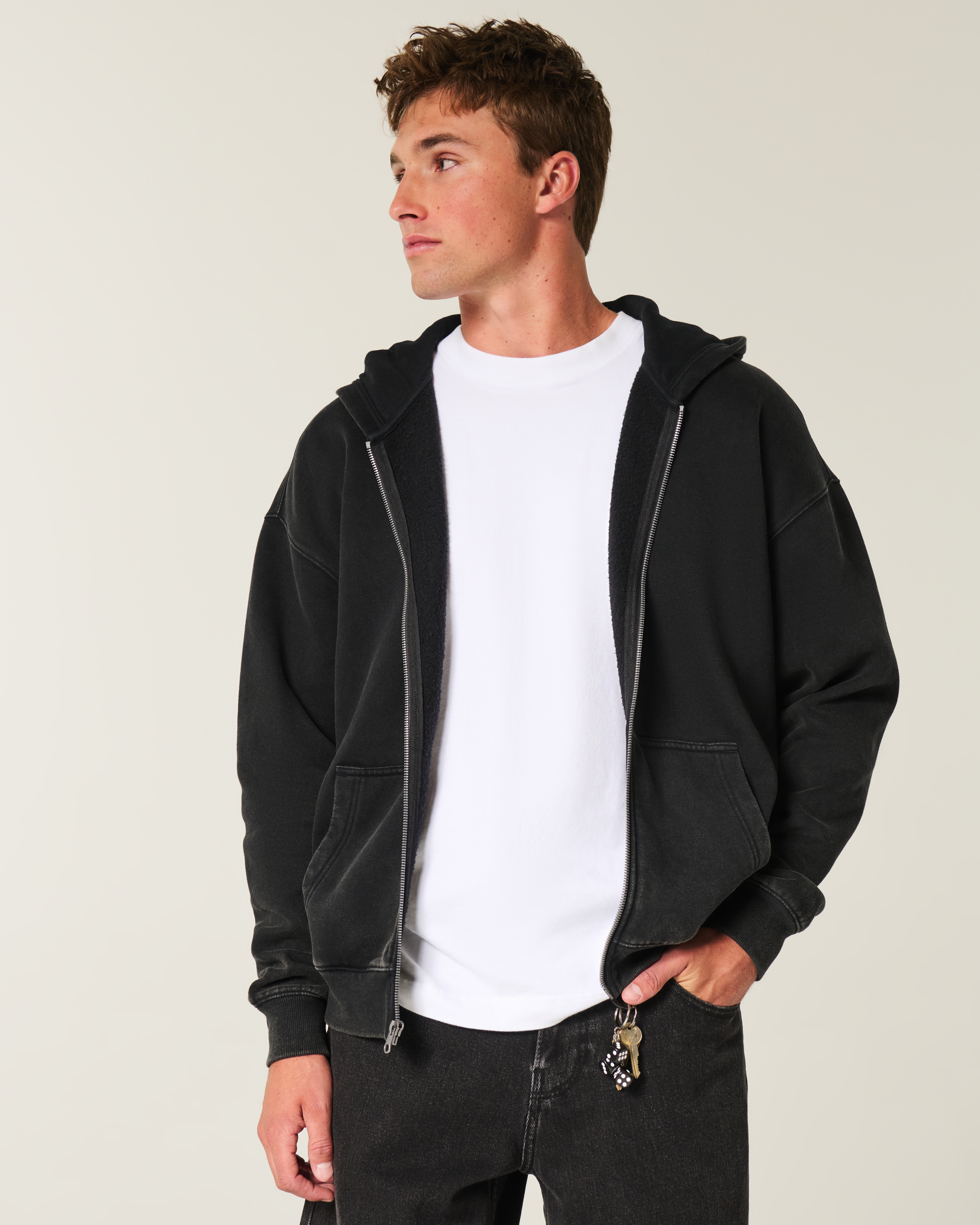 Boxy Zip-Up Hoodie