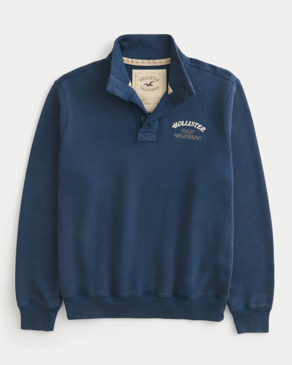 Vault Release Fleece Logo Graphic Henley