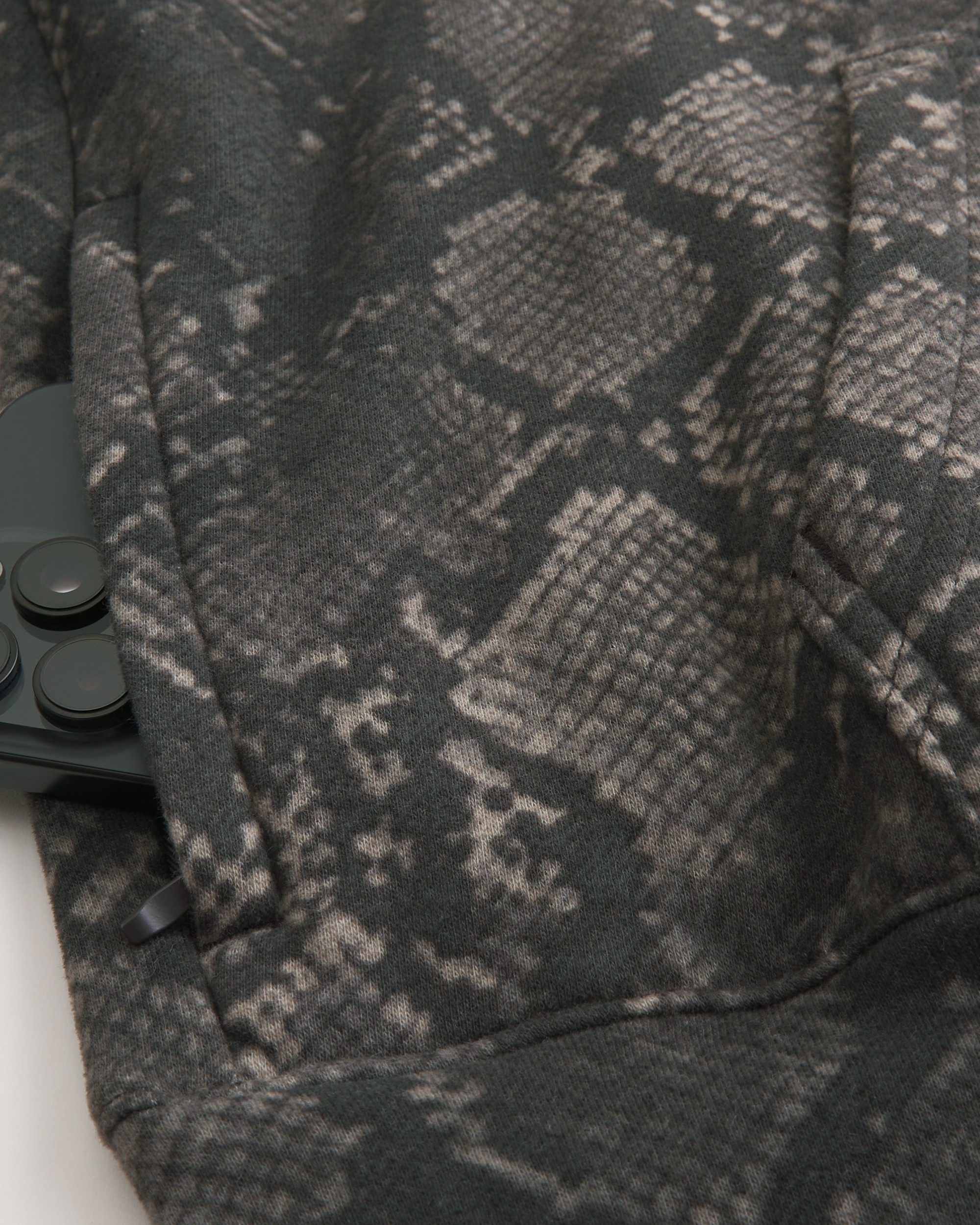 Boxy Snakeskin Print Hoodie