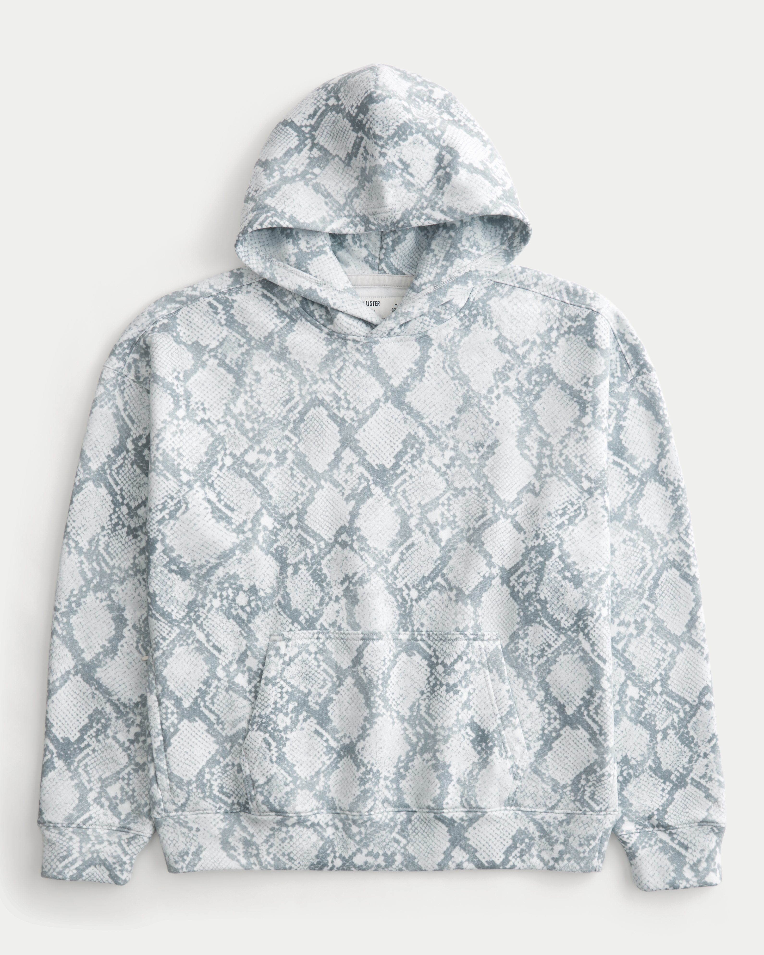 Boxy Snakeskin Print Hoodie