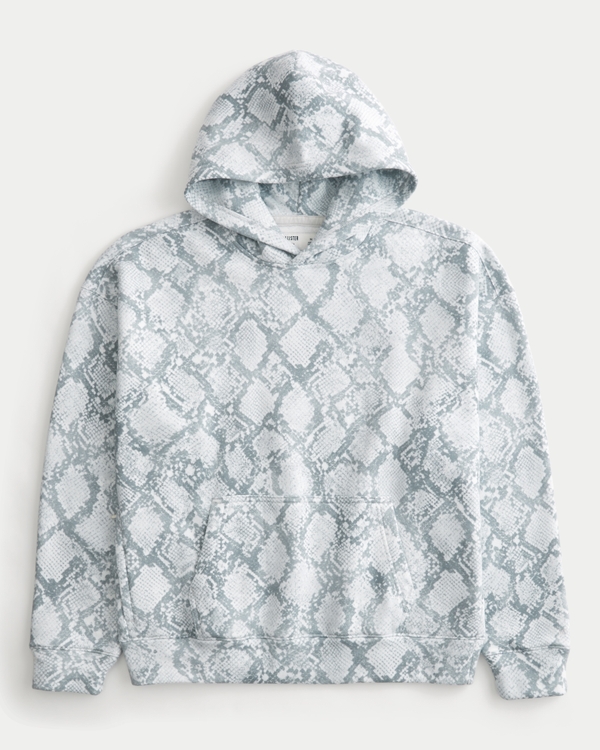 トップス Small Box Hooded Sweatshirt Snakeskin Men's Boxy Snakeskin Print Hoodie | Men's Clearance | HollisterCo.com