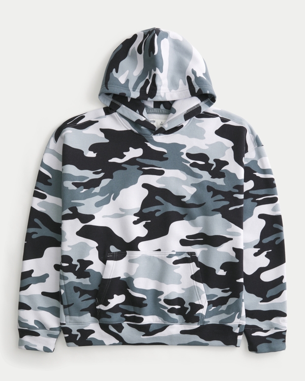 Boxy Camo Hoodie, White Camo view 1