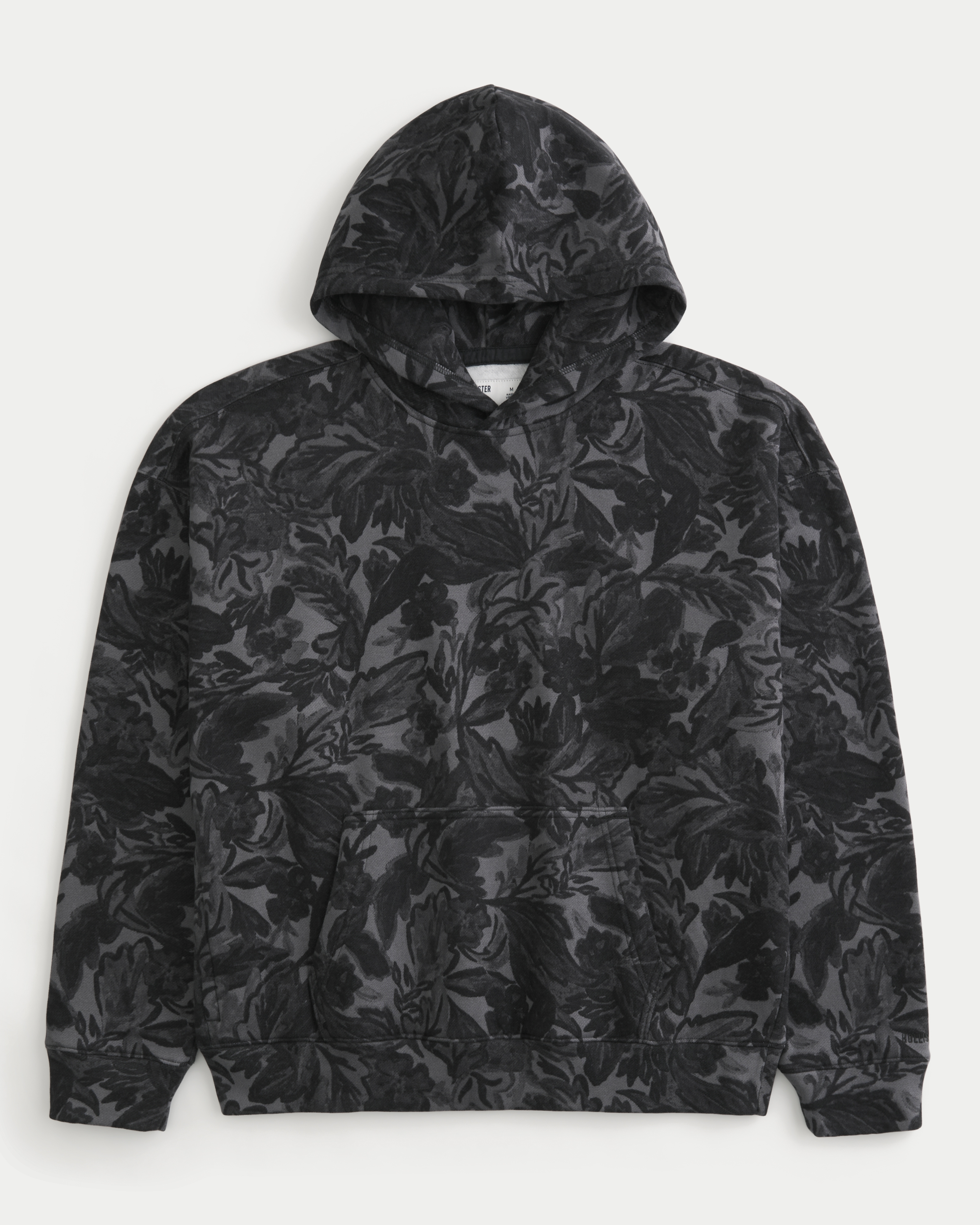 Boxy Floral Pattern Hoodie