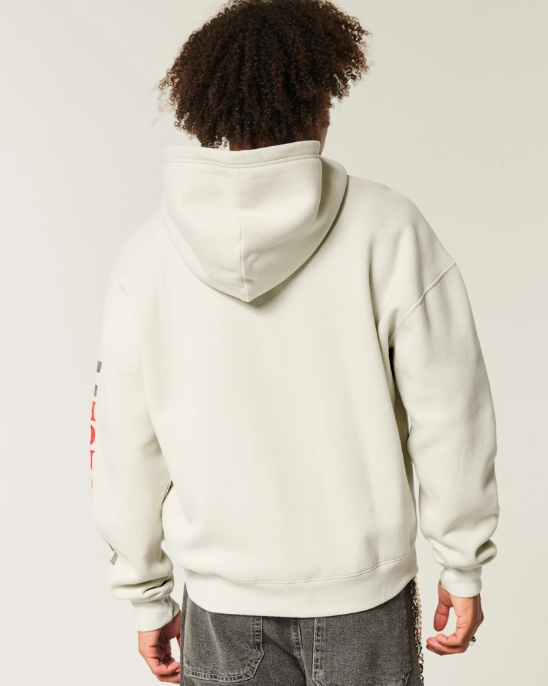 Boxy Honda Racing Graphic Zip-Up Hoodie