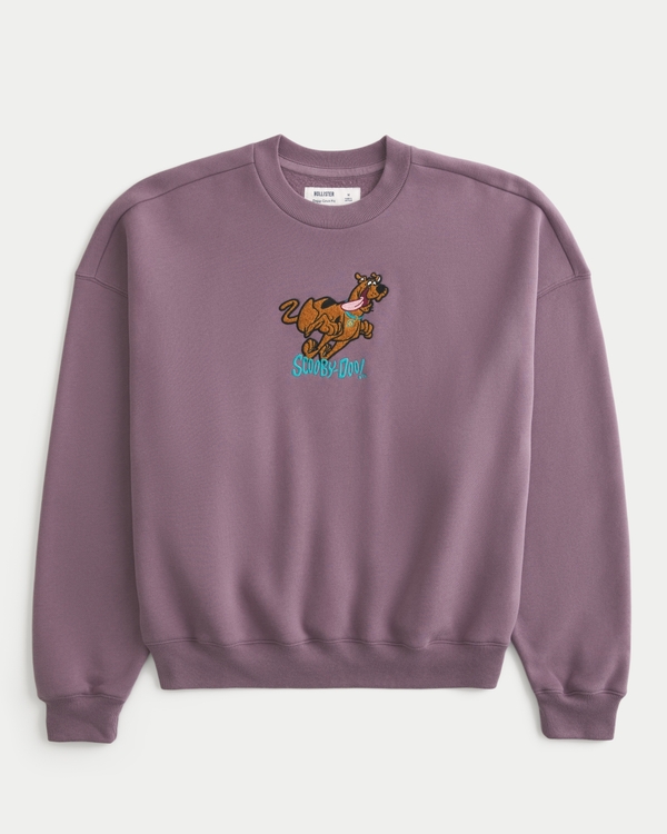 Baggy Cinch Scooby-Doo Graphic Crew Sweatshirt, Dark Mauve view 1