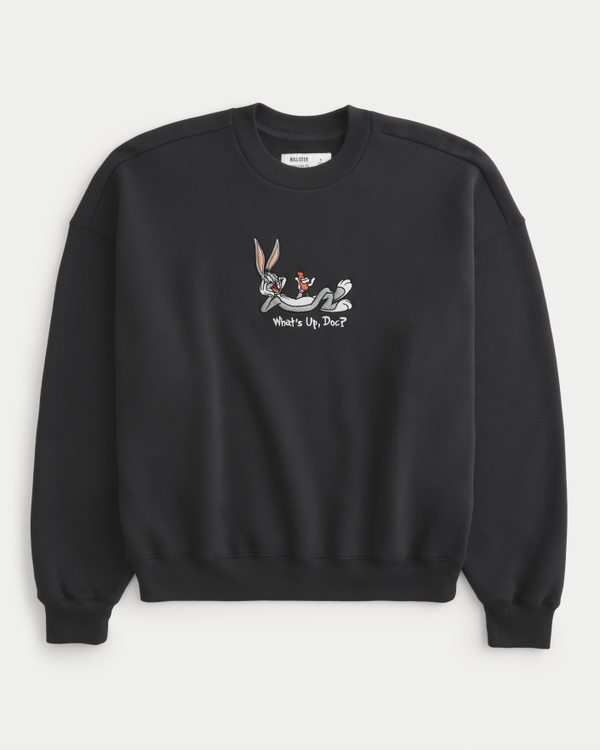 Baggy Cinch Bugs Bunny Graphic Crew Sweatshirt, Faded Black view 1