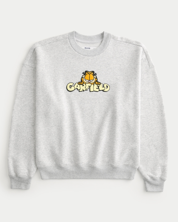 Garfield Graphic Crew Sweatshirt, Light Heather Gray view 1