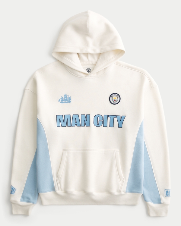 Manchester City F.C. Graphic Hoodie, Cream view 1
