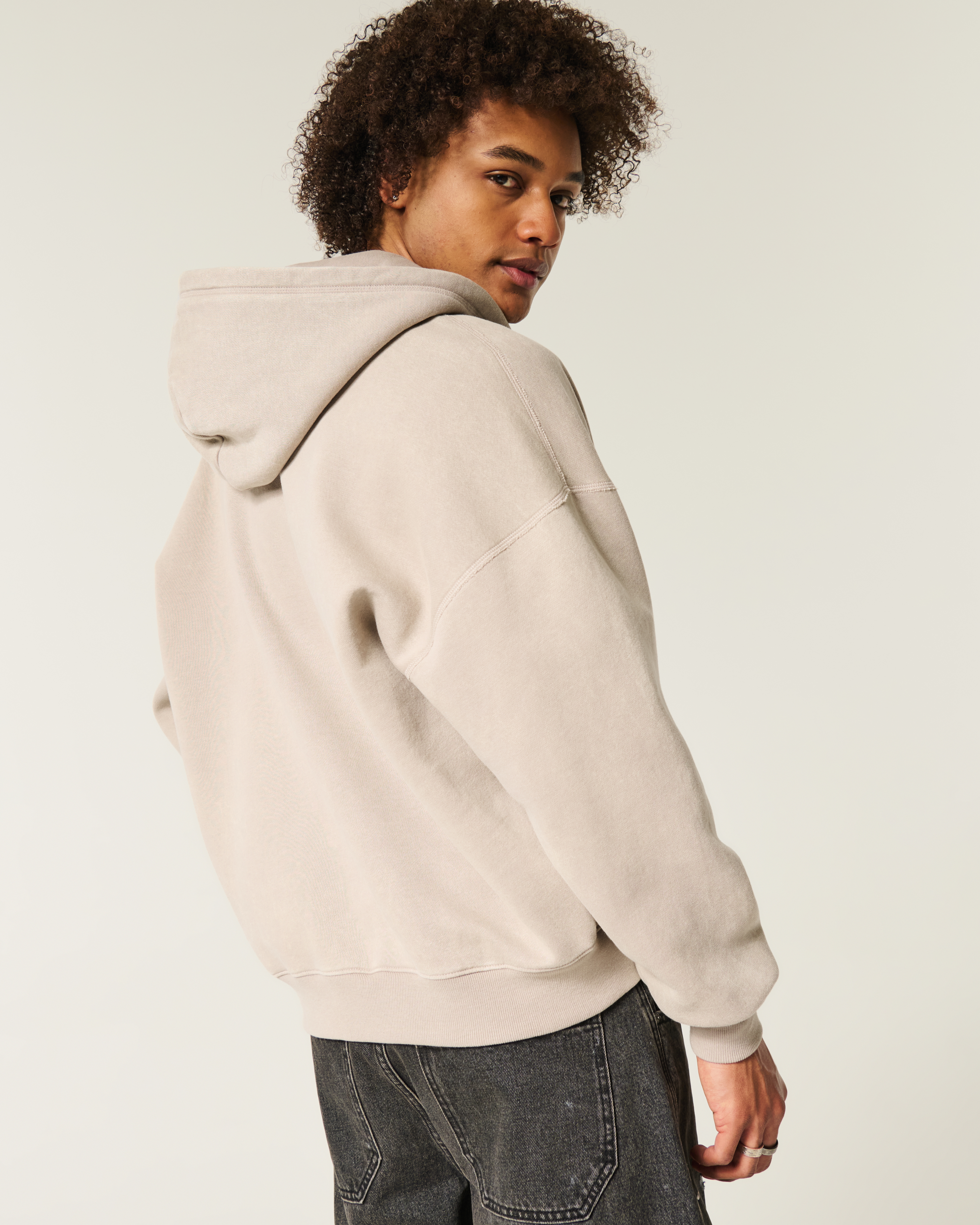 Baggy Cinch Paint Splatter Zip-Up Hoodie