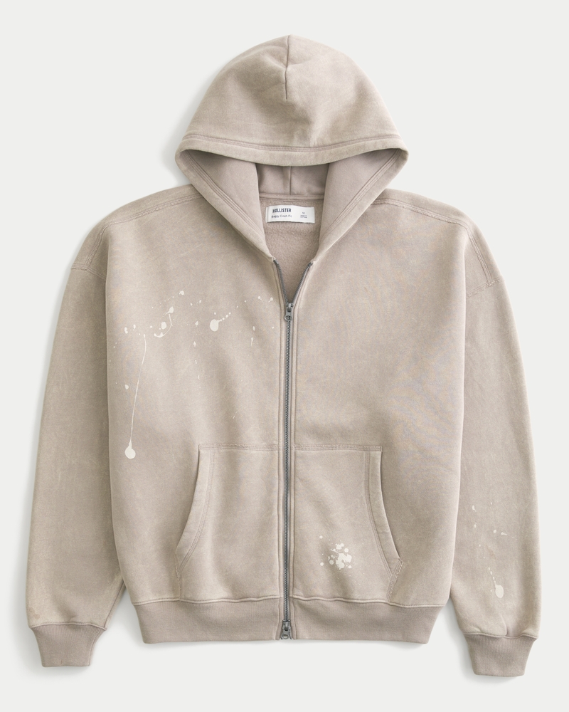 ★XTONZ★LOOSE FIT DAMAGE KINT HOOD ZIP UP Vintage Spray-Dyed Zip Up Hoodie – Copping Zone