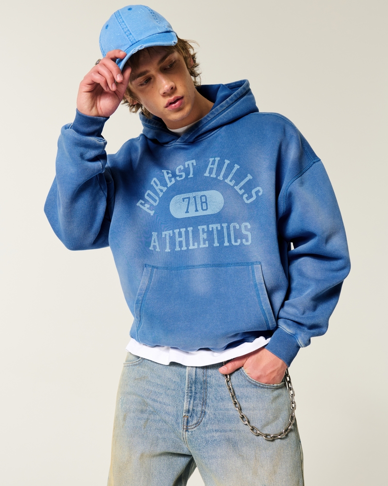 Baggy Cinch Washed Forest Hills Graphic Hoodie