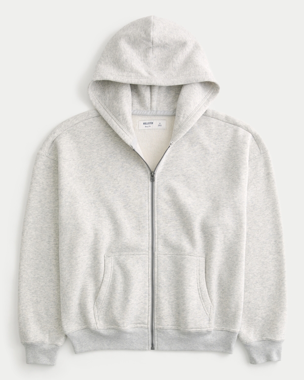 Men's Boxy Zip-Up Hoodie | Men's Tops | HollisterCo.com Men's Boxy Zip-Up Hoodie | Men's Tops | HollisterCo.com