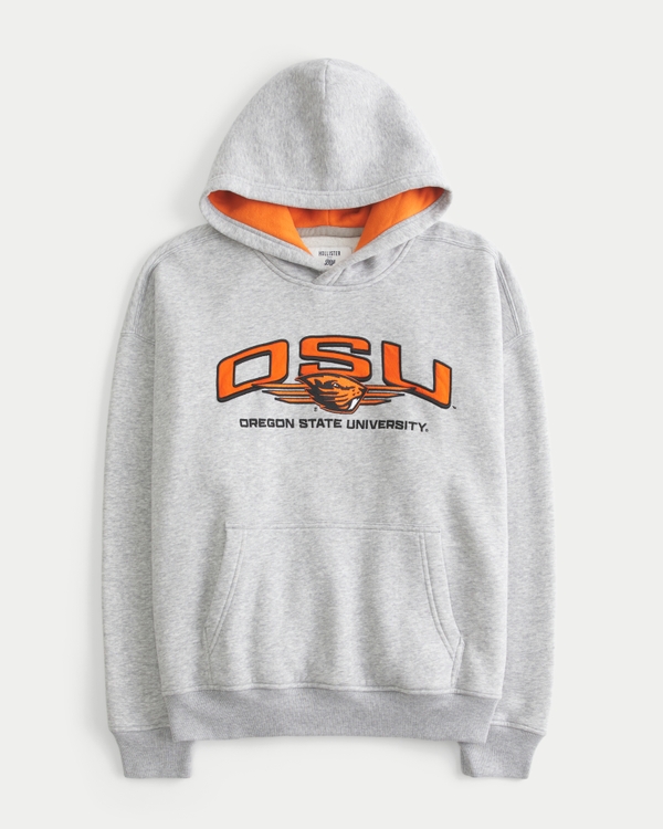 Oregon State University Graphic Hoodie, Heather Grey view 1