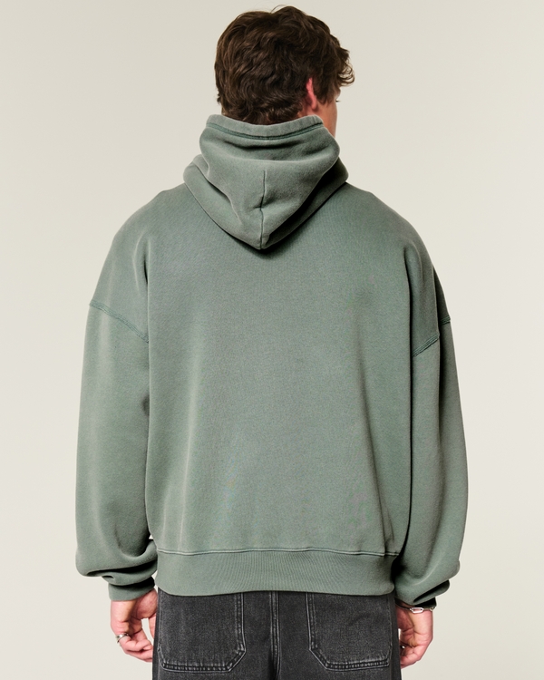 Baggy Cinch Hoodie, Washed Olive view 2