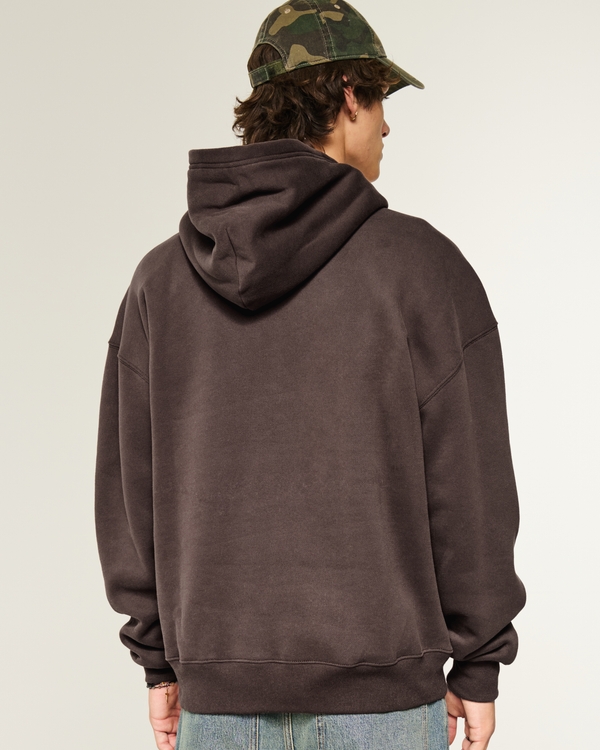 Boxy Hoodie, Dark Brown view 2