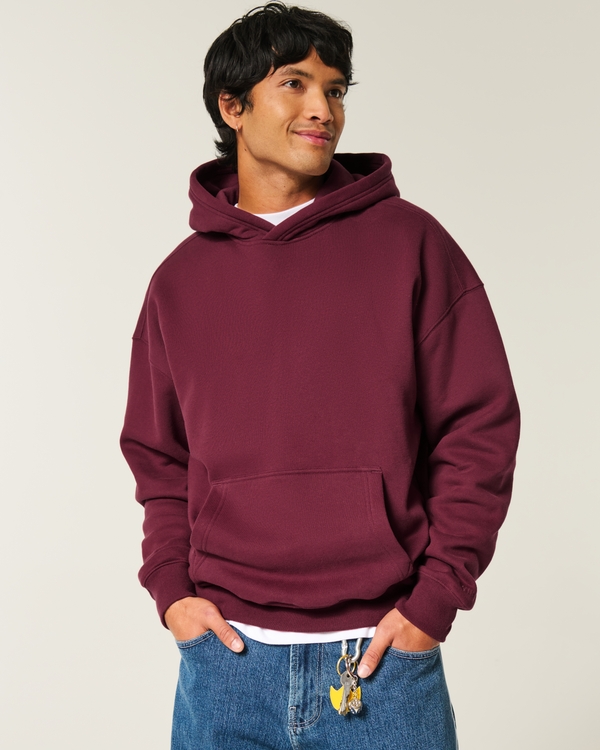 Boxy Hoodie, Burgundy view 1