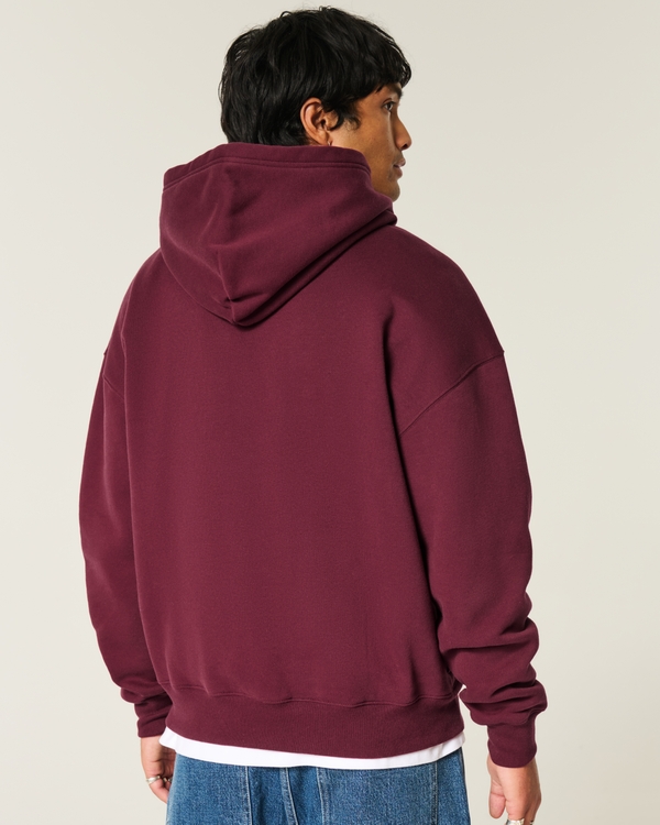 Boxy Hoodie, Burgundy view 2
